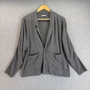 Pact Organic Organic Cotton Blazer‎ Cardigan Sweater Charcoal Gray Womens Small